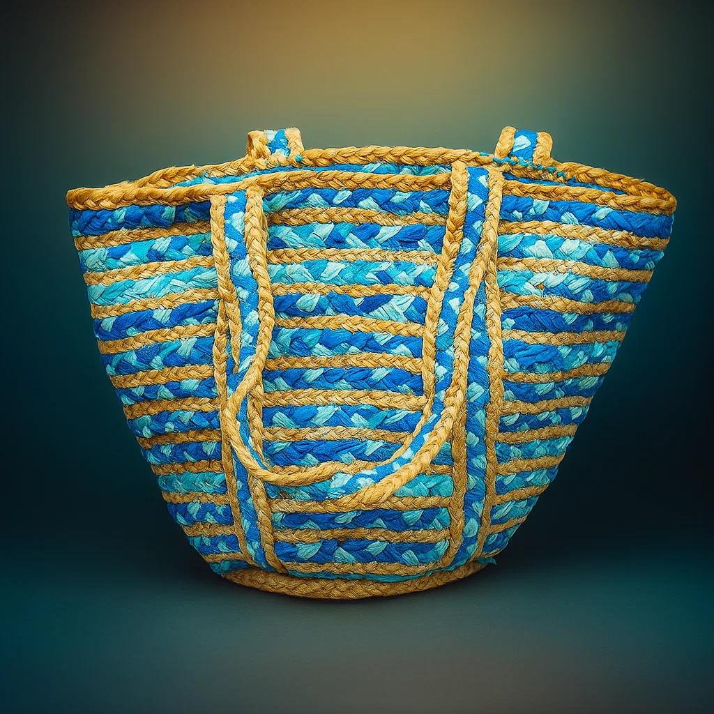 Sky Blue Jute Side Bag