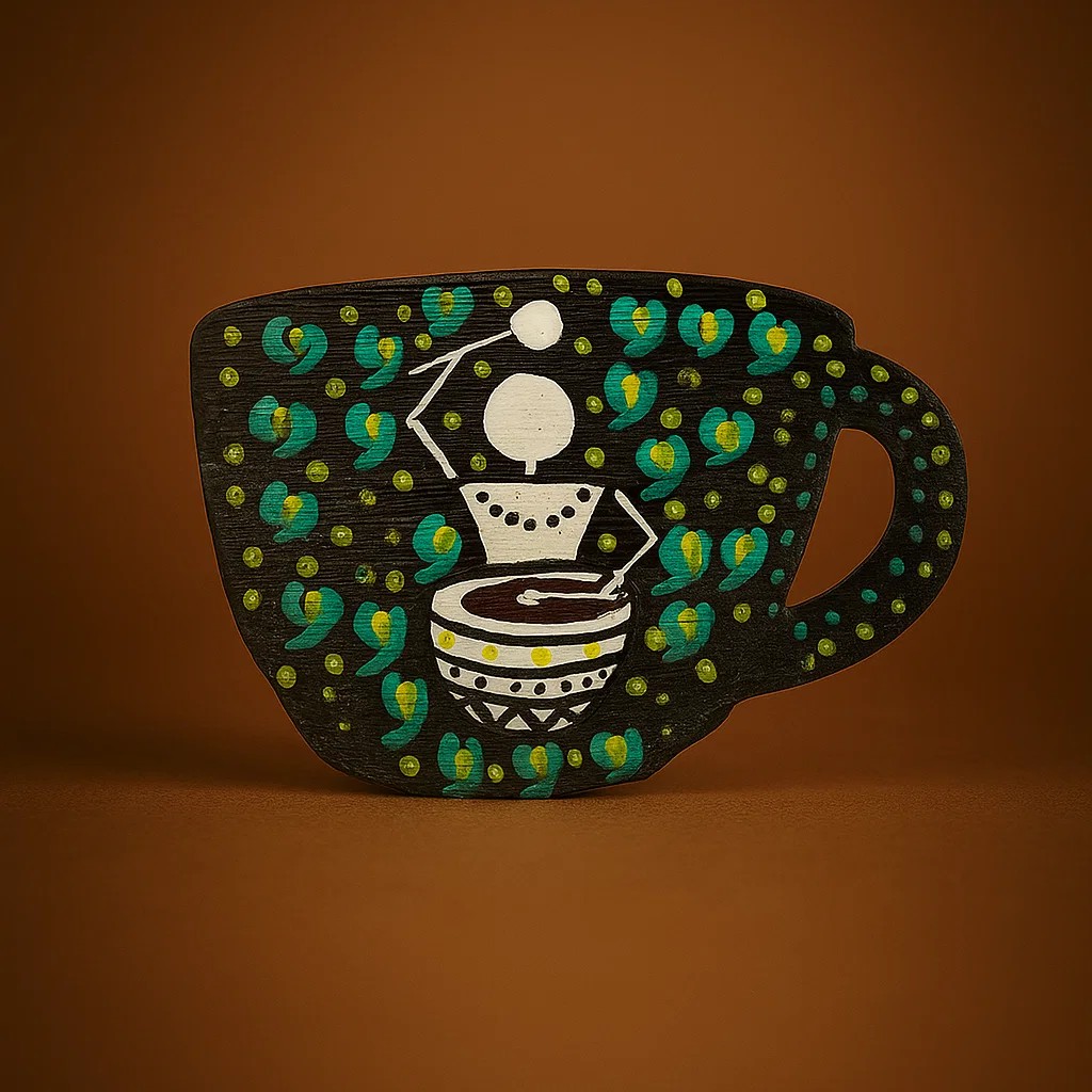 Black & Green Cup Design Painting