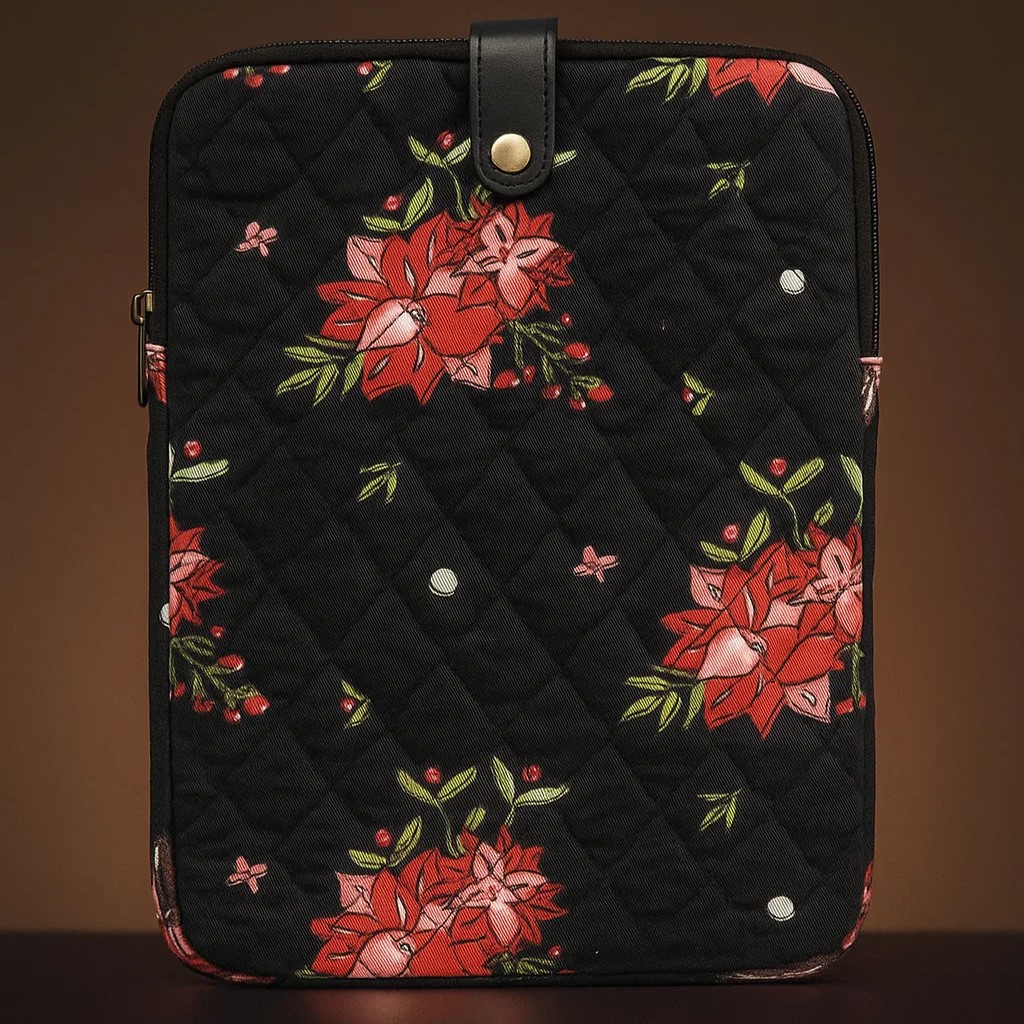 Black Floral Laptop Bag