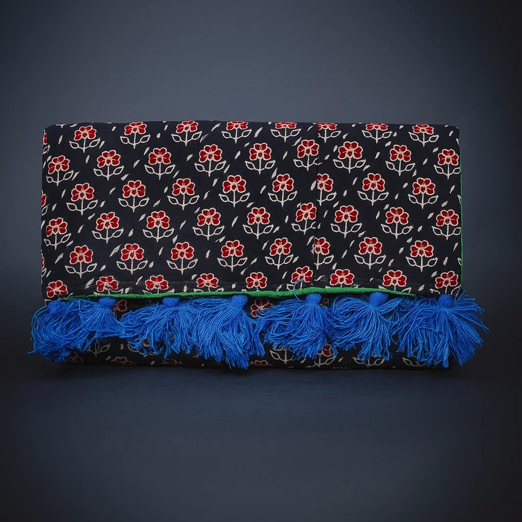 Blue & Red Floral Handbag