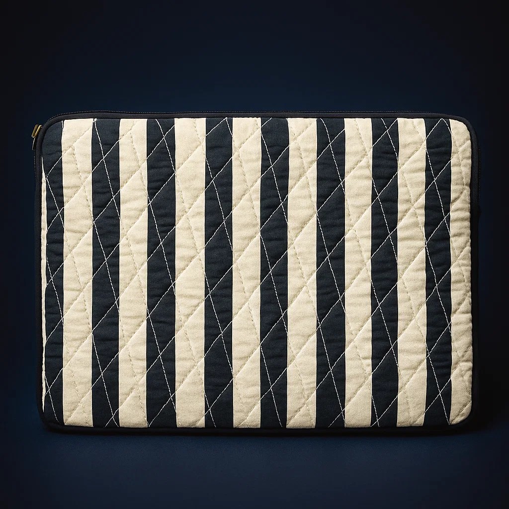 Blue & White Striped Laptop Bag